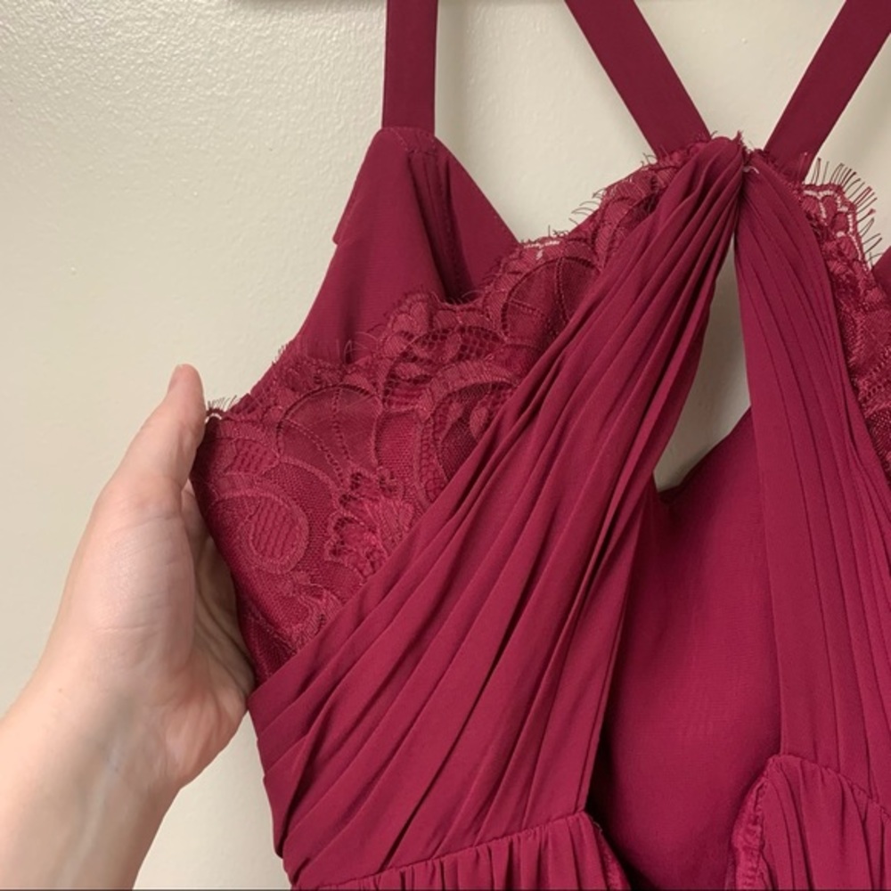 Hayley Paige Occasions Chiffon And Lace Keyhole Cutout Back Dress Size 12 - Picture 11 of 13